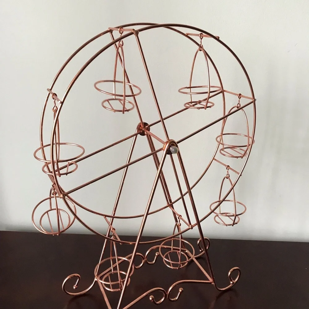Rotating Ferris Wheel Dessert Display Rose Gold Cupcake Treat Holder Party